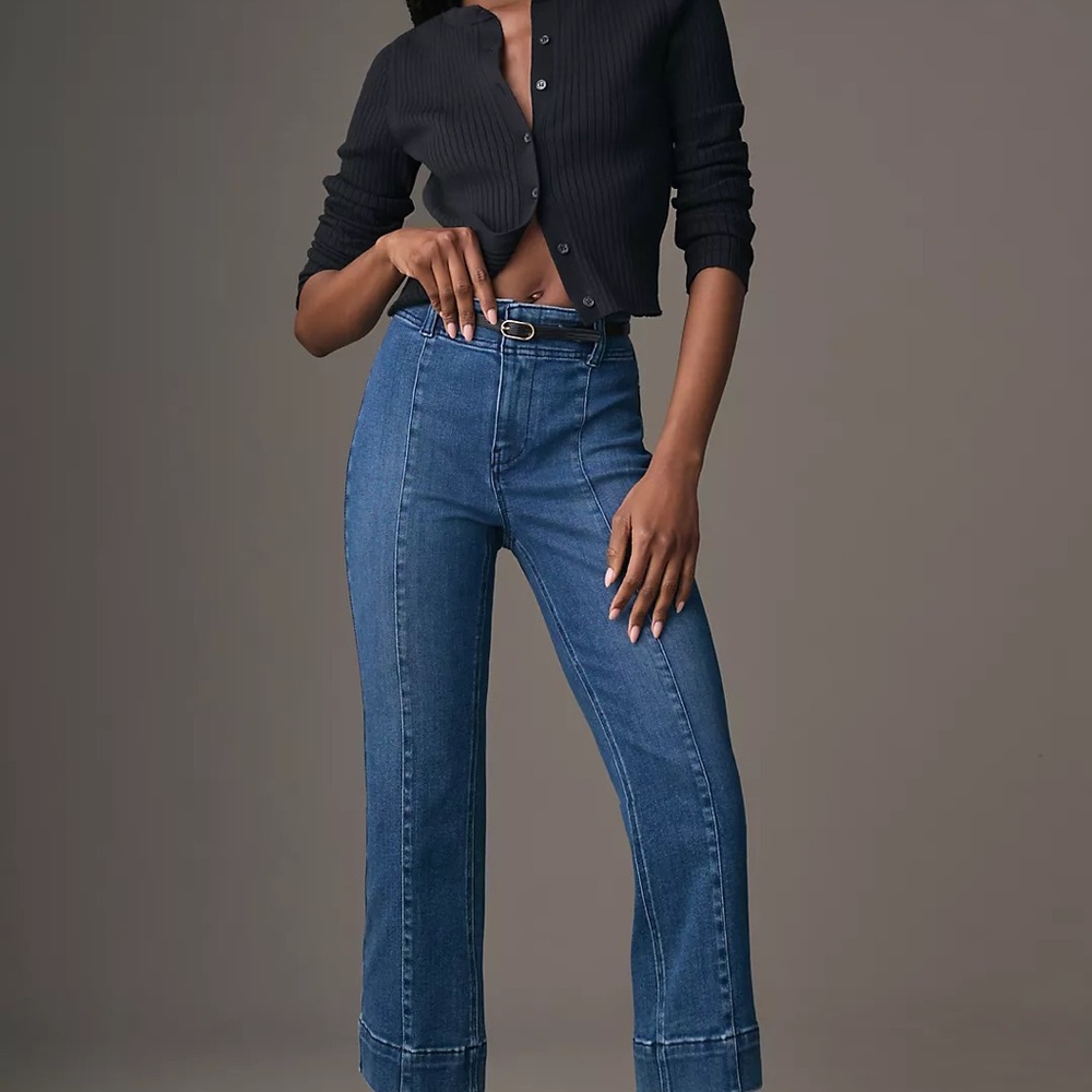 Pilcro Slim 70s High-Rise Crop Flare Jeans